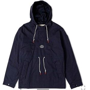 POLER RIPSTOP HEMLOCK ANORAK PULLOVER NAVY HOOD JACKET SIZE SMALL
